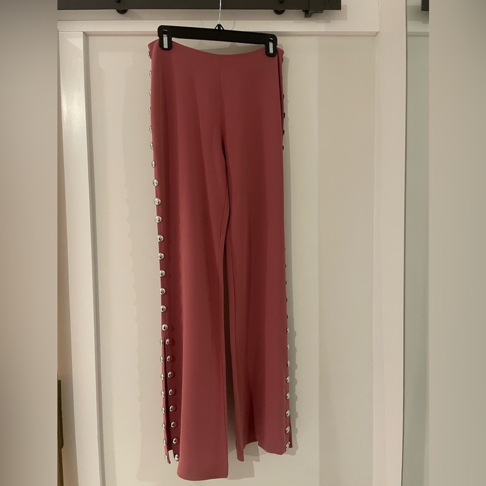 Cinq a Sept
Women's Side Metal Button Wide Leg Pants - Dusty Rose